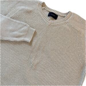 Lucky Brand Waffle Knit Off White Ivory V-Neck Sweater Men’s Size Large